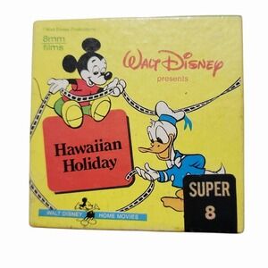 Vintage Disney Hawaiian Holiday Super 8 Film Reel Silent B&W Mickey Donald Goofy